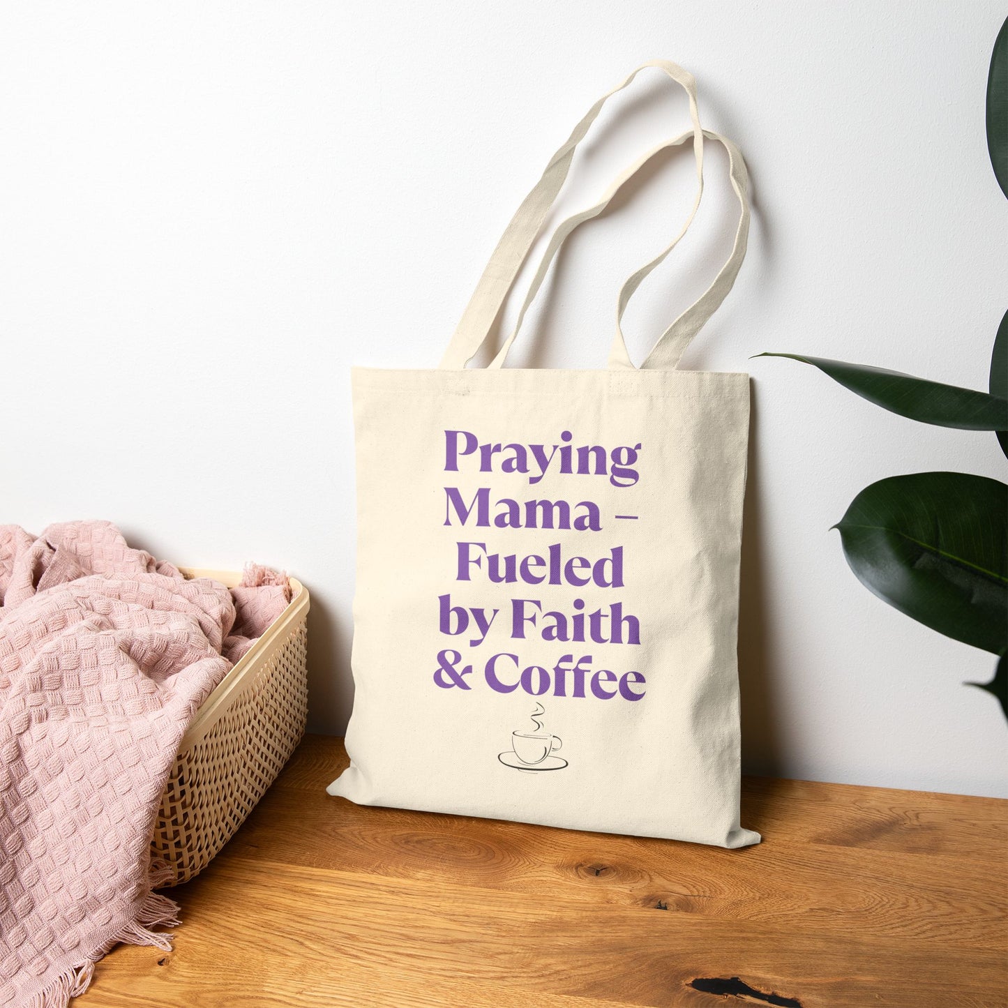 Praying Mama Faith & Coffee Tote Bag