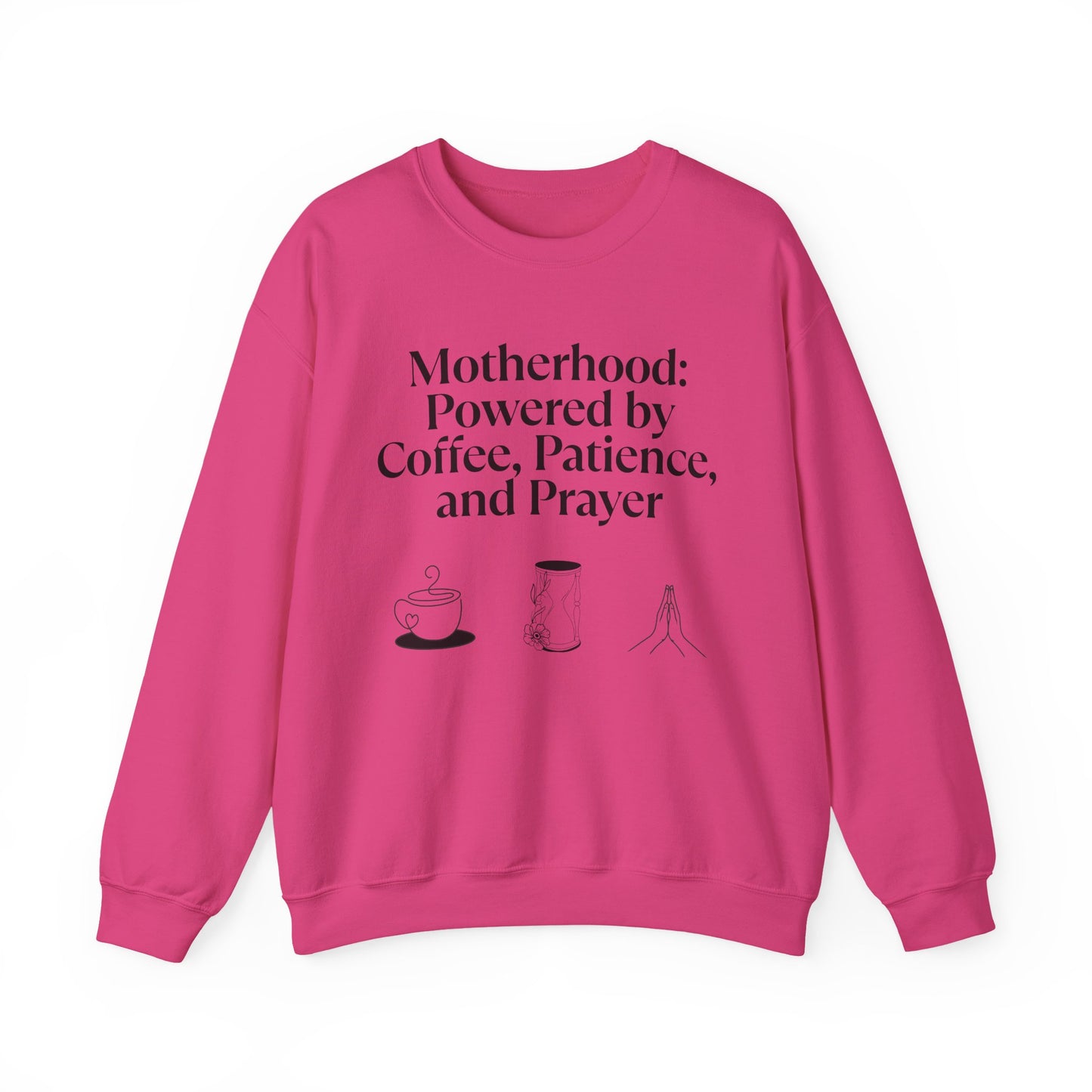 Cozy Mom Sweatshirt: Powered by Coffee, Patience & Prayer