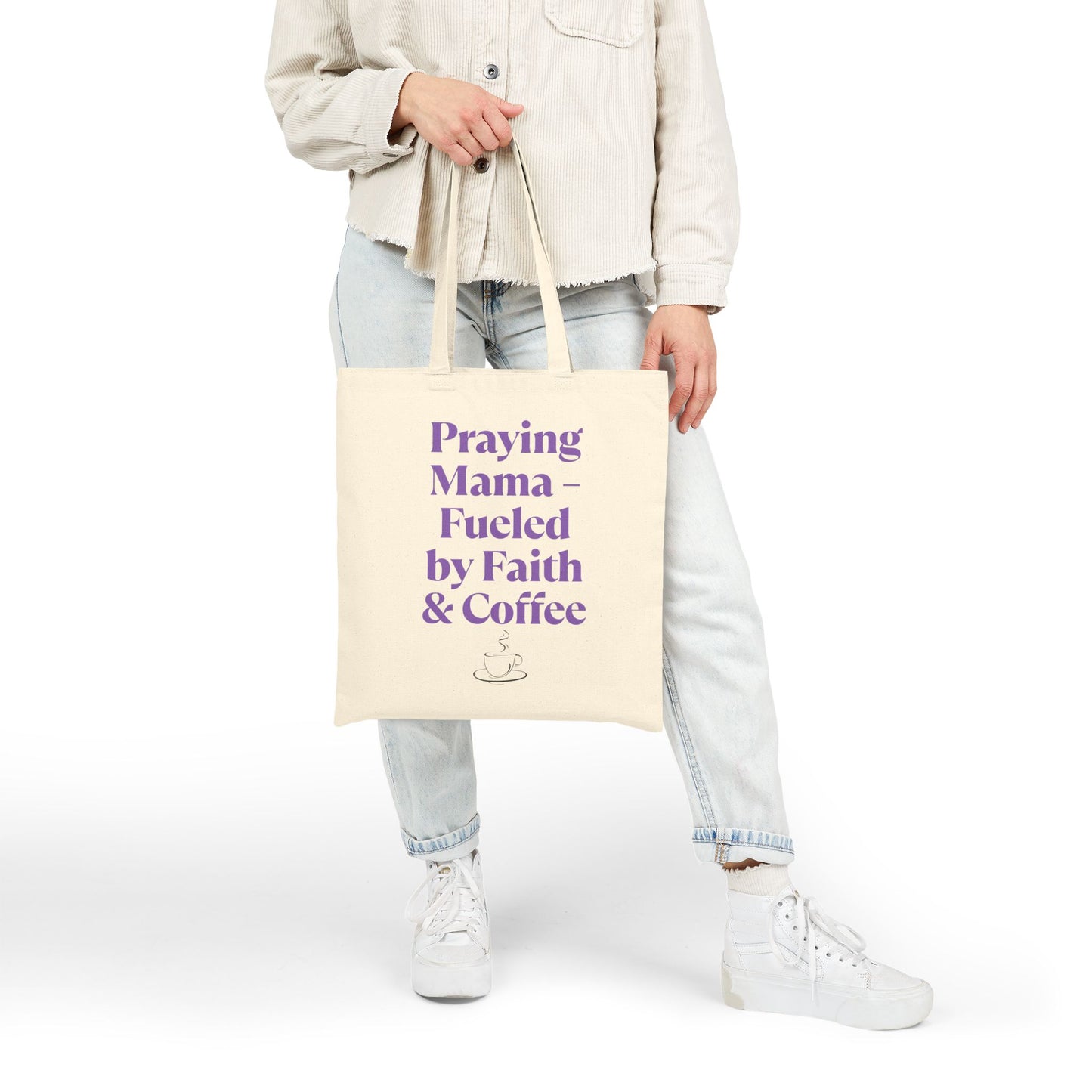 Praying Mama Faith & Coffee Tote Bag