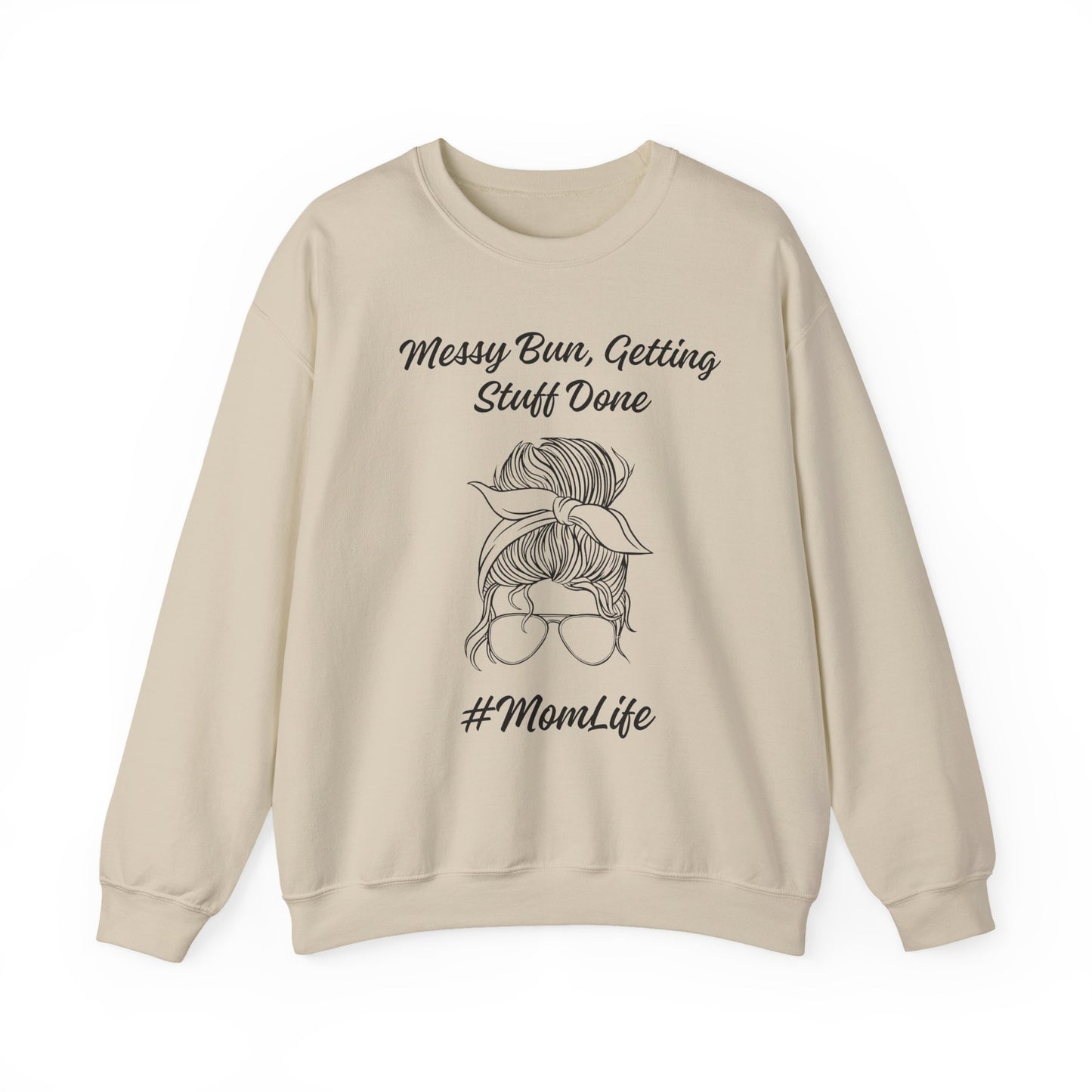 Messy Bun Mom Life Crewneck Sweatshirt