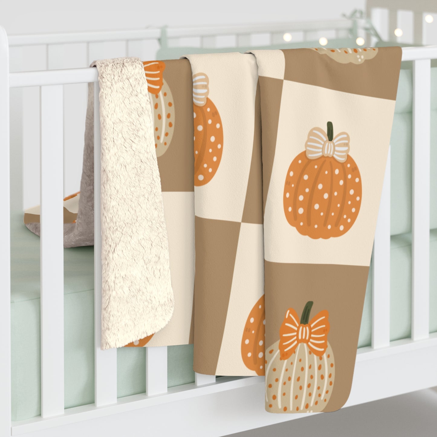 Cozy Pumpkin Sherpa Fleece Blanket