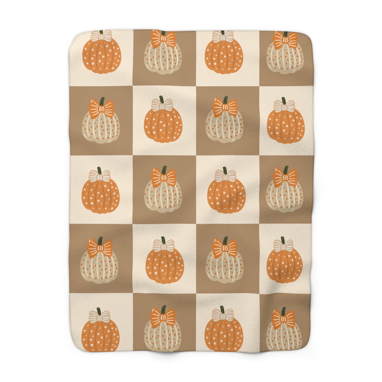 Cozy Pumpkin Sherpa Fleece Blanket