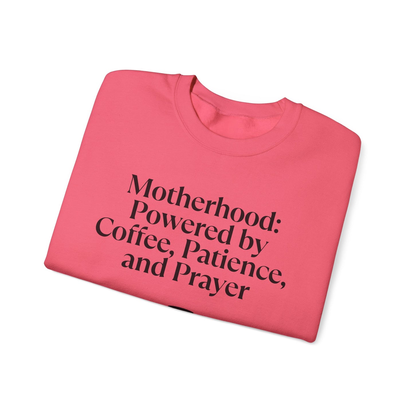 Cozy Mom Sweatshirt: Powered by Coffee, Patience & Prayer