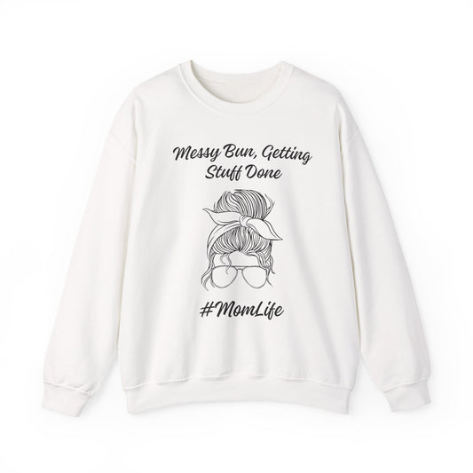 Messy Bun Mom Life Crewneck Sweatshirt