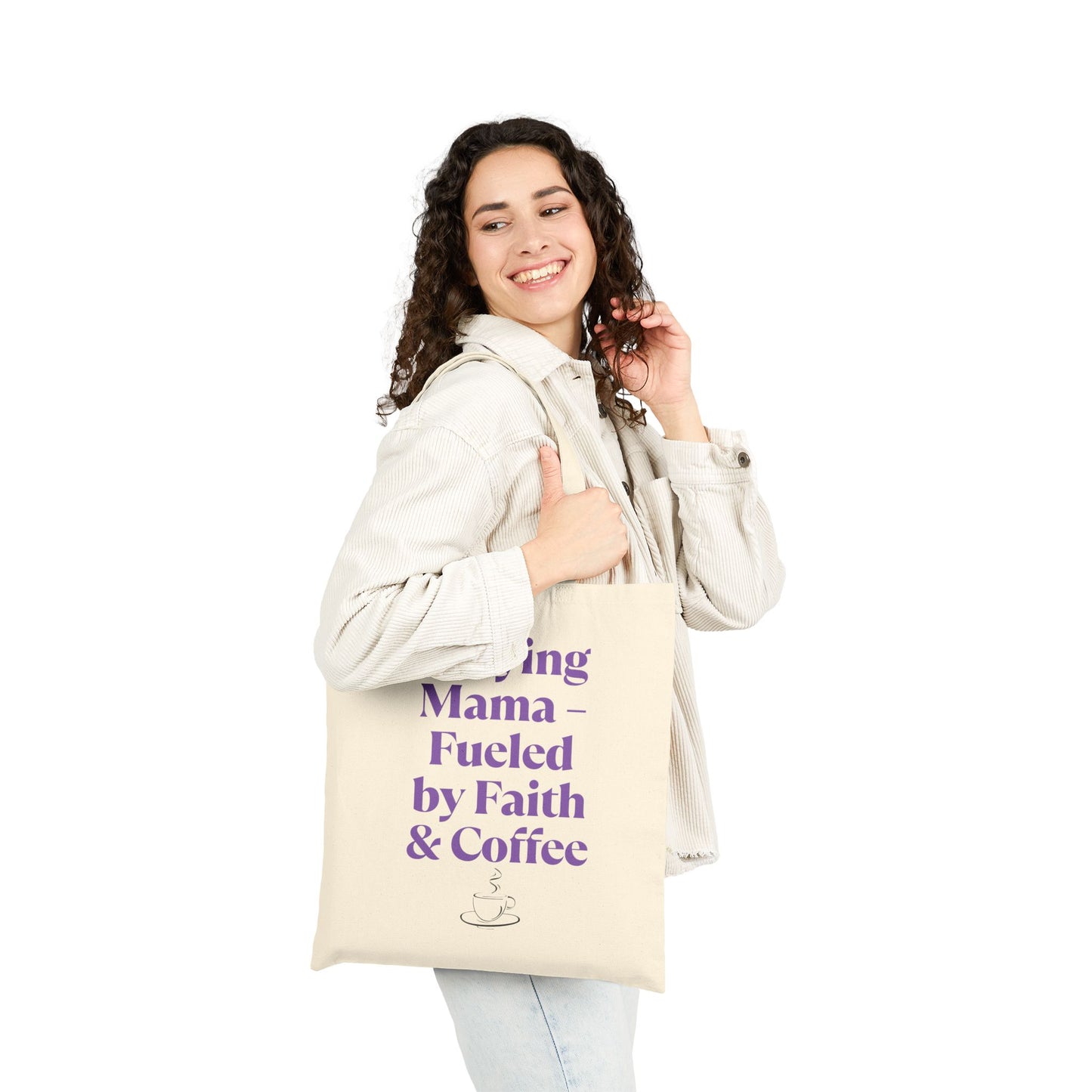 Praying Mama Faith & Coffee Tote Bag
