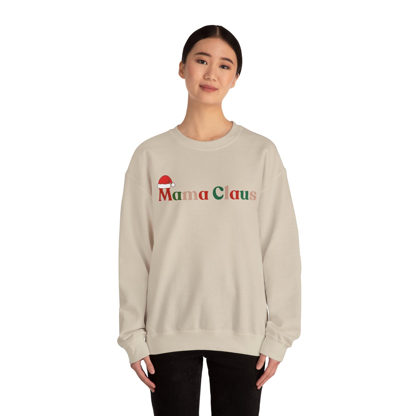 Mama Claus Sweatshirt - Christmas Holiday Crewneck for Moms