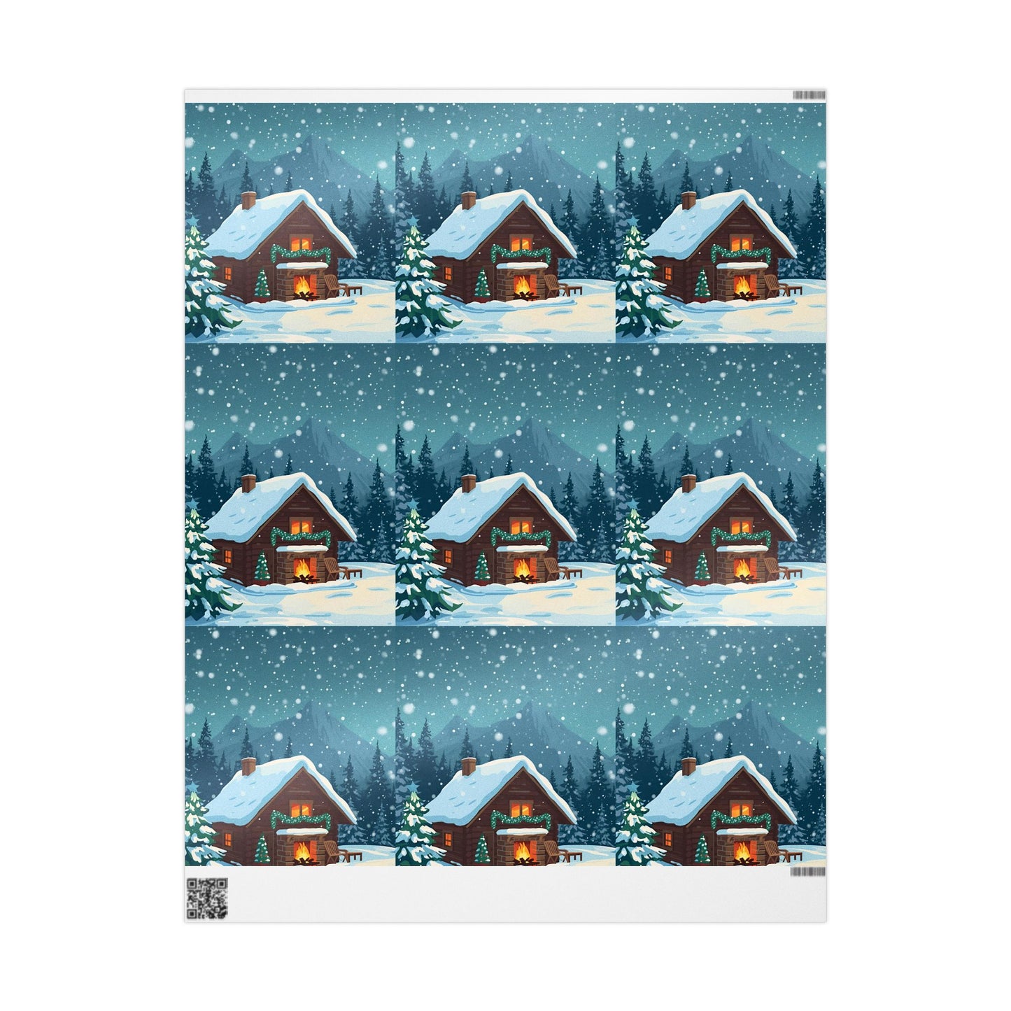 Snowy Cabin wrapping paper