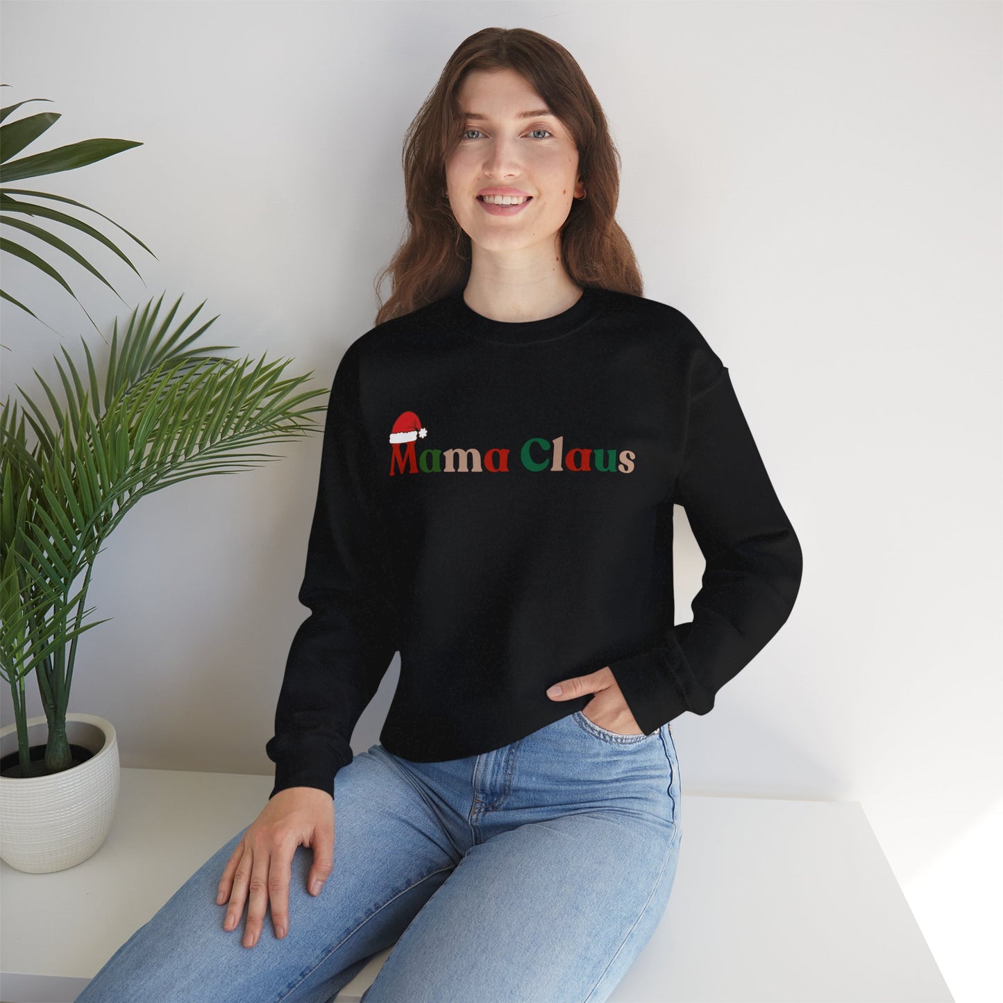 Mama Claus Sweatshirt - Christmas Holiday Crewneck for Moms