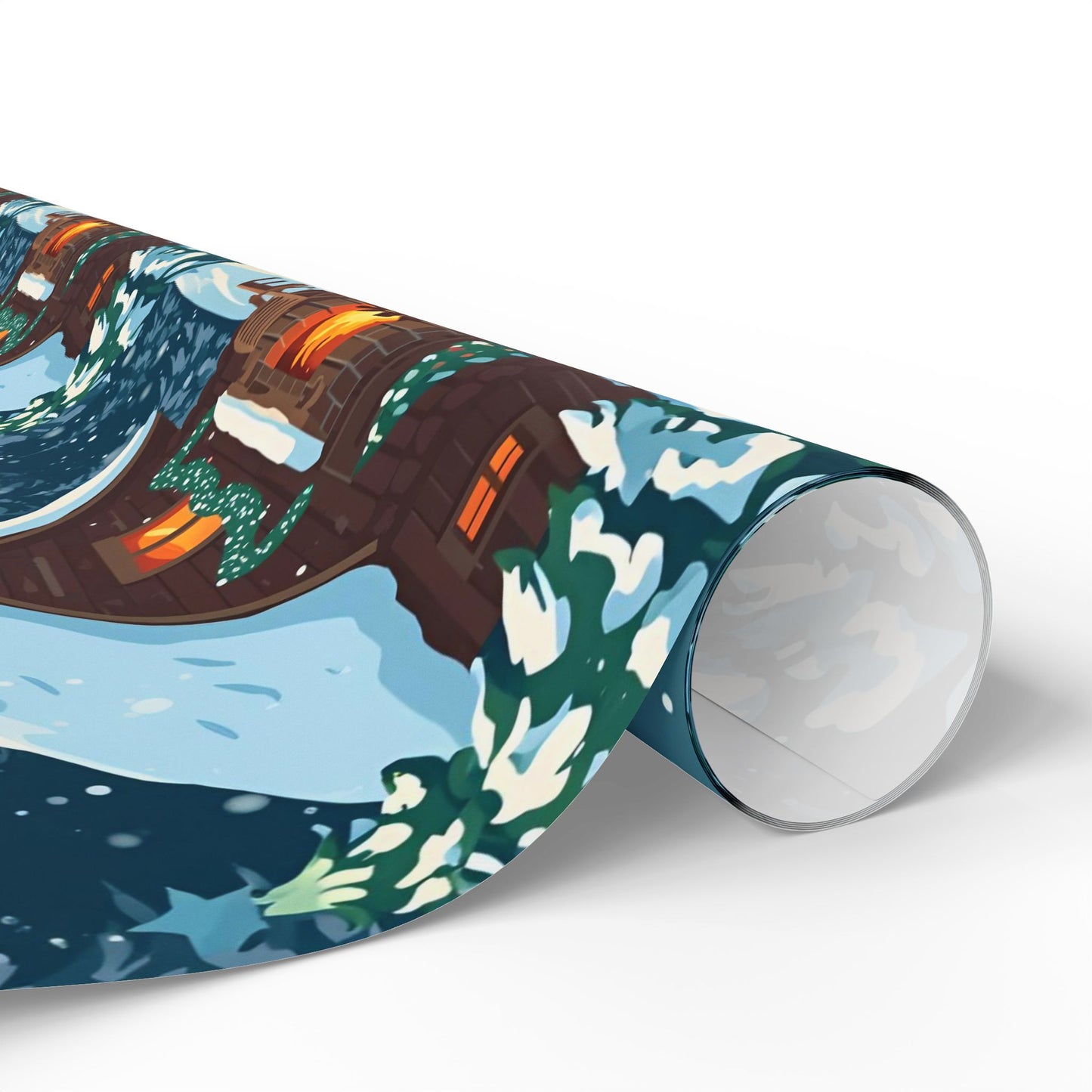 Snowy Cabin wrapping paper