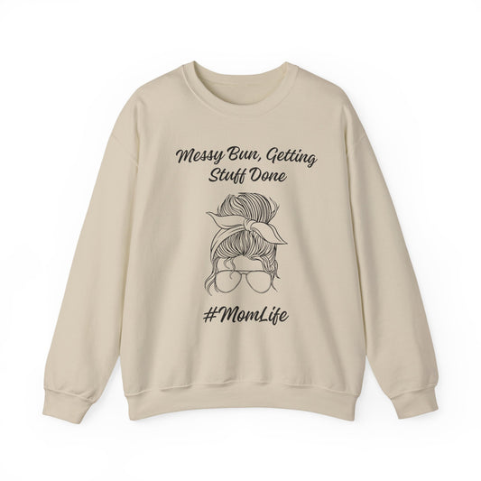 Messy Bun Mom Life Crewneck Sweatshirt