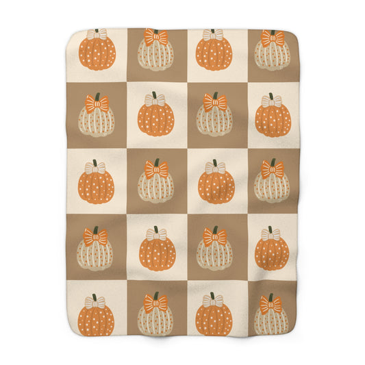 Cozy Pumpkin Sherpa Fleece Blanket