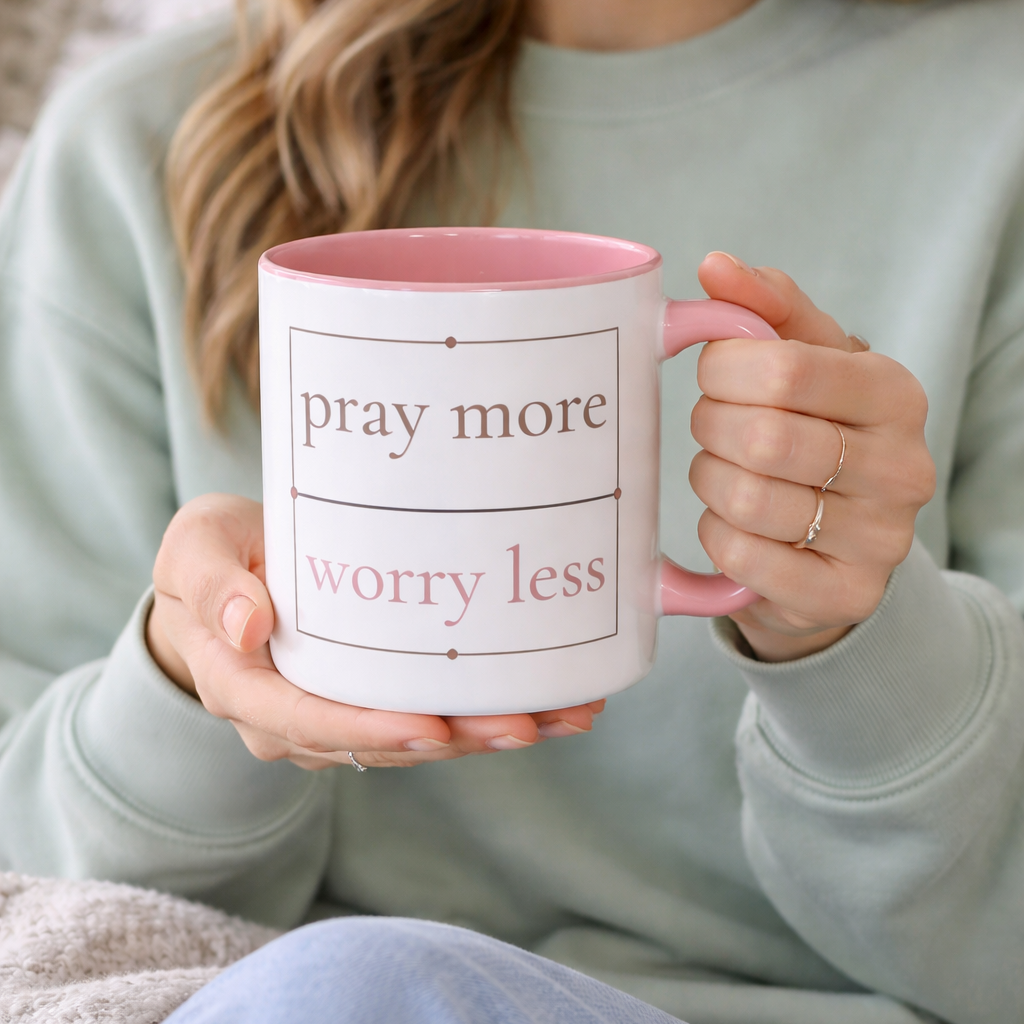 Pray More Worry Less Coffee Mug
