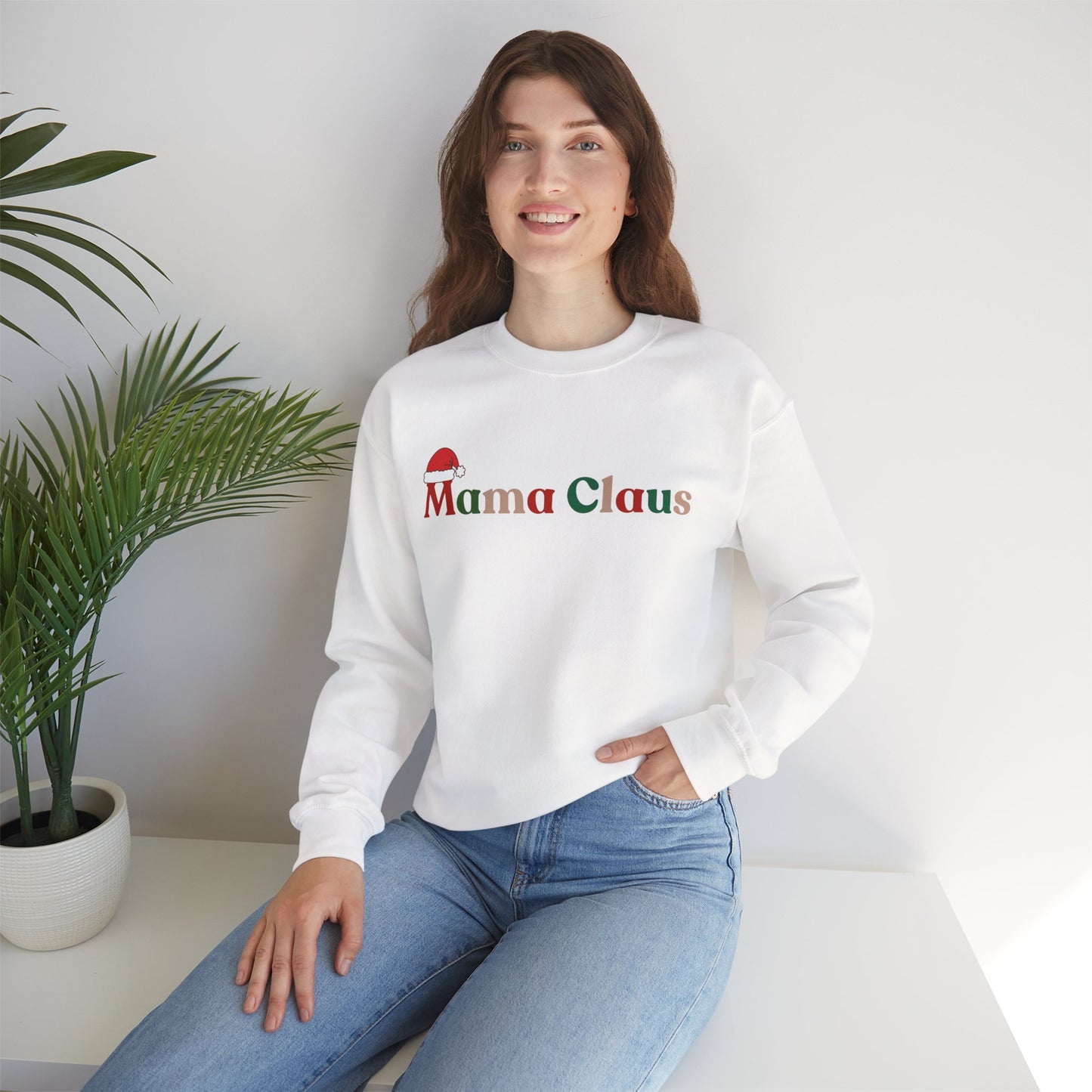 Mama Claus Sweatshirt - Christmas Holiday Crewneck for Moms