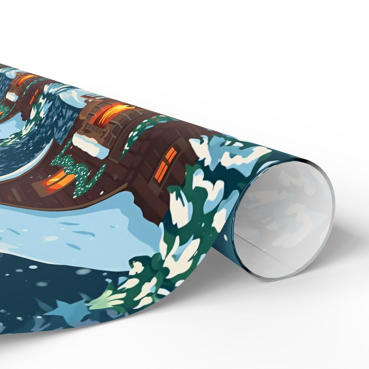 Snowy Cabin wrapping paper
