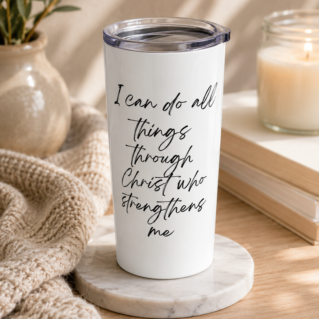 Christian Floral Tumbler