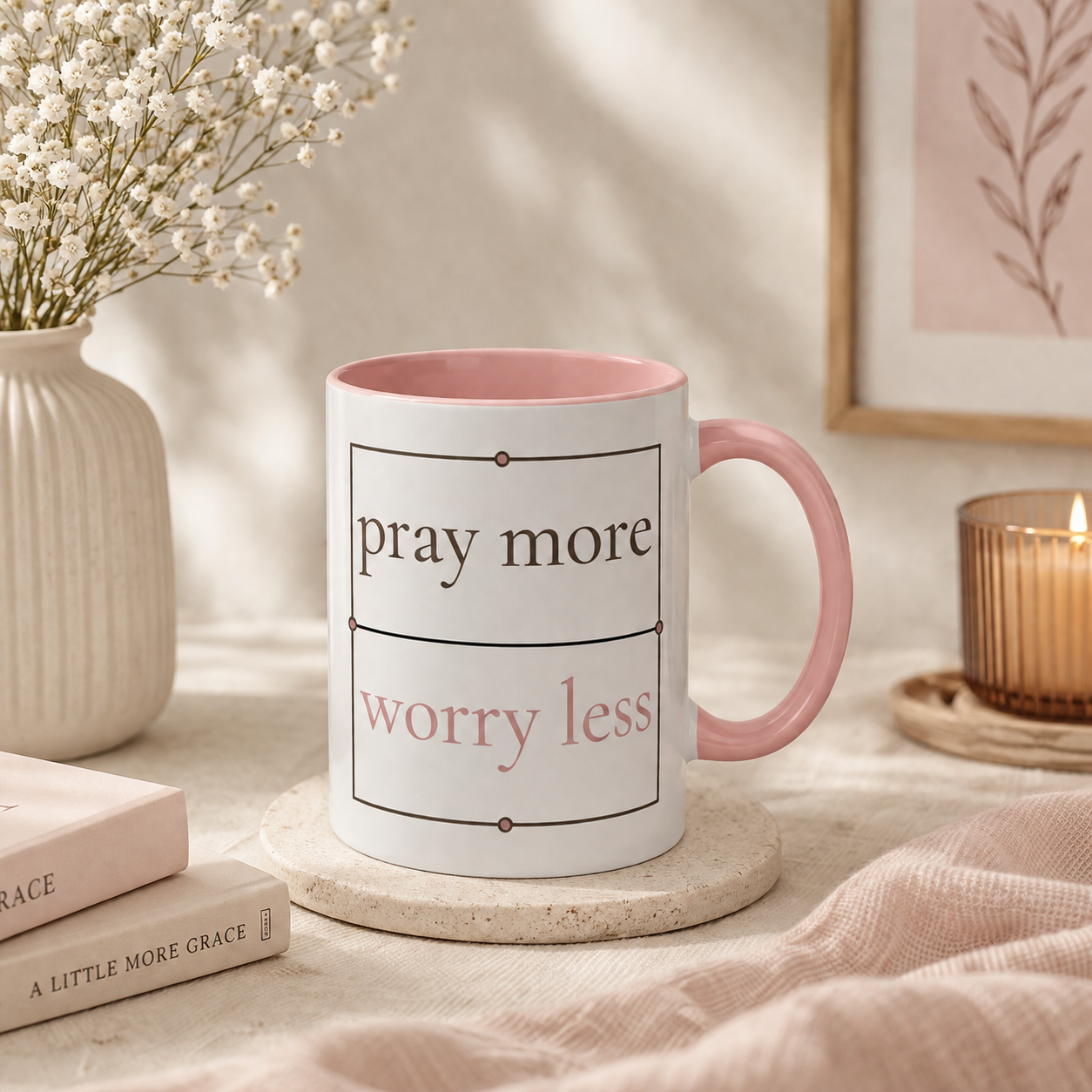 Pray More Worry Less Coffee Mug